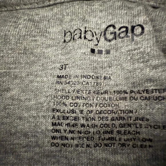 GAP Kids Gray Hoodie Jacket size 3T - Picture 3 of 4